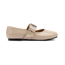 Belt Flat Mary Janes Glazed Leather