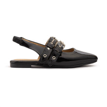 Double Belt Flat Slingbacks Vernis