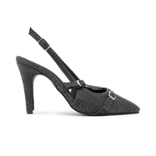 Strapped High Heel Slingbacks Denim
