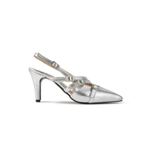 Triple Strap Slingbacks Metallic