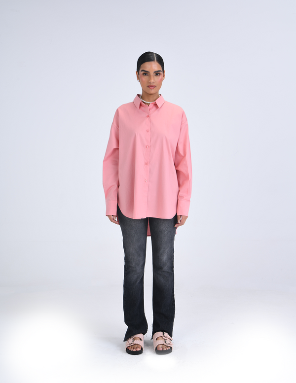 Pink Basic Button Down Shirt