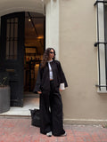 Black Single Button Oversized Jacket
