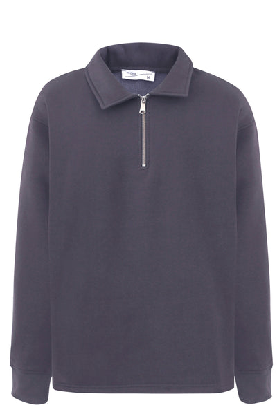 Dark Grey Quarter Zip Polo Sweater