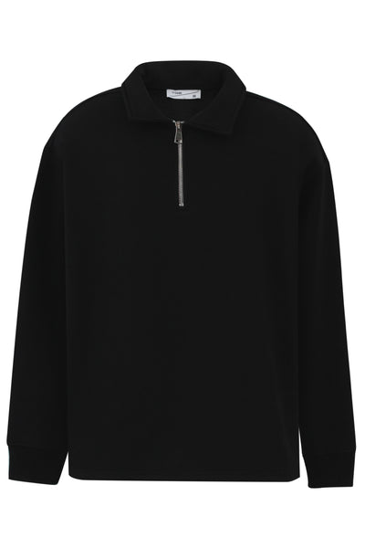 Black Quarter Zip Polo Sweater