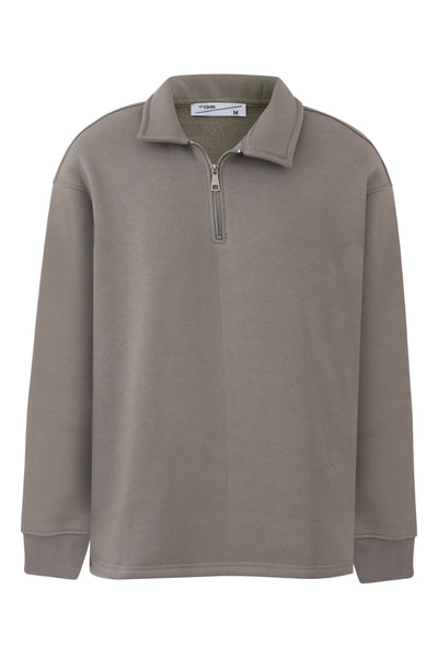 Khaki Quarter Zip Polo Sweater