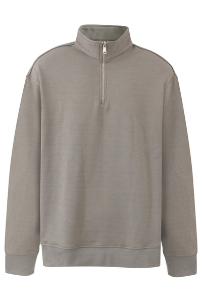 Khaki Quarter Zip Collar Sweater