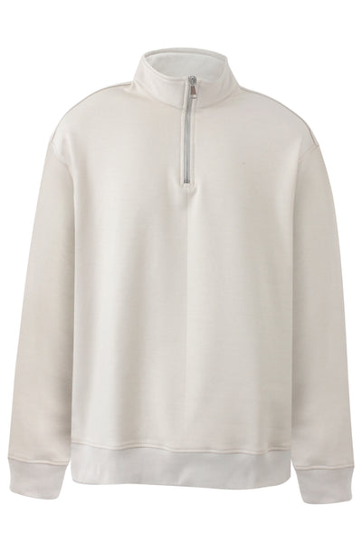 Beige Quarter Zip Collar Sweater