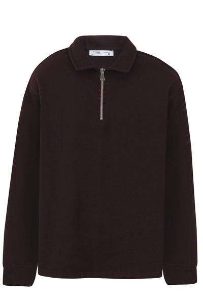 Burgundy Quarter Zip Polo Sweater