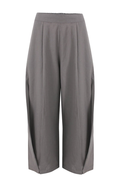 Grey Wide Leg Linen Pants