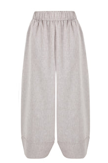 Dark Beige Balloon Linen Pants