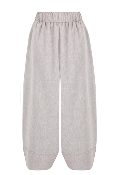Dark Beige Balloon Linen Pants