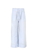 Blue Girls Striped Poplin Pants