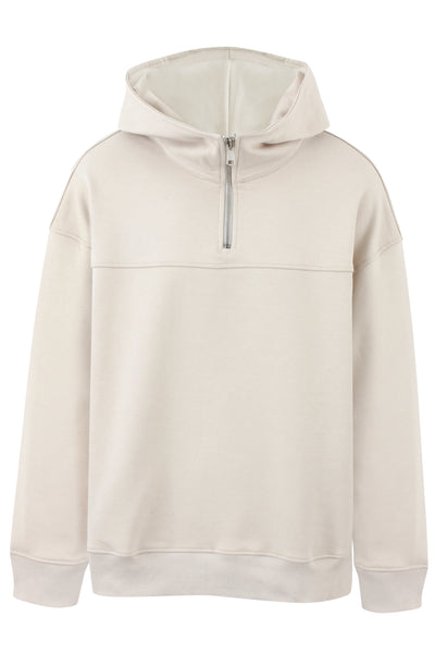 Beige Quarter Zip Hoodie