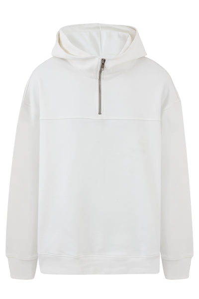 White Quarter Zip Hoodie