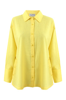Yellow Linen Button Down & Side Shirt