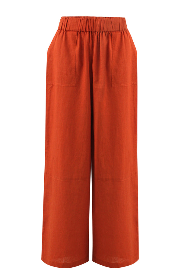 Dark Orange Linen Pants