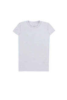 Silver Short Sleeves Basic Girls Top