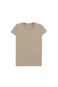 Beige Short Sleeves Basic Girls Top