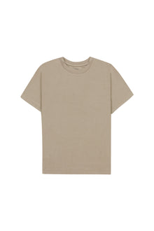 Beige Short Sleeves Basic Top