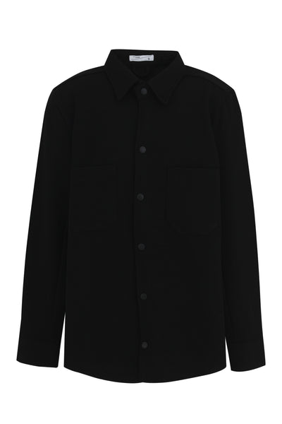 Black Pocket Button Shirt