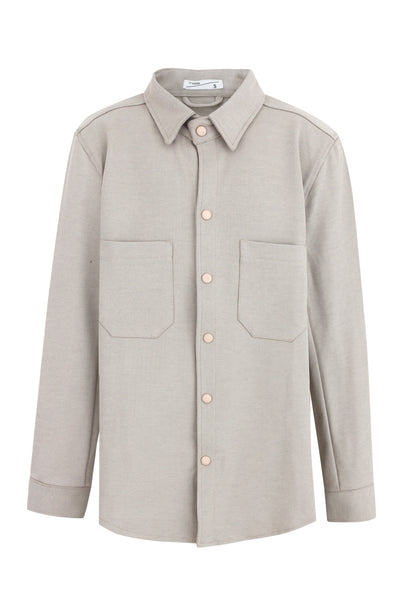 Beige Pocket Button Shirt