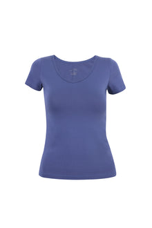 Indigo Short Sleeves V-Neck Top