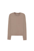 Beige Long Sleeves Basic Girls Top