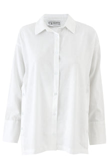 White Linen Button Down & Side Shirt
