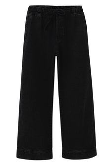 Raw Black Wide Leg Set Pants