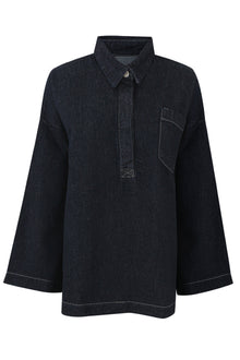 Raw Blue V Denim Top