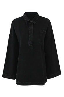 Dark Grey V Denim Top