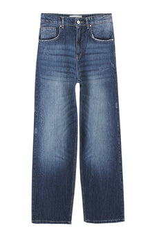 Blue Oversized Tapered Baggy Jeans