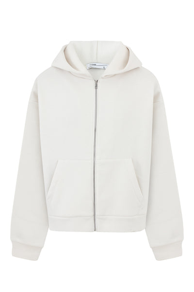 Beige Zip-up Hoodie