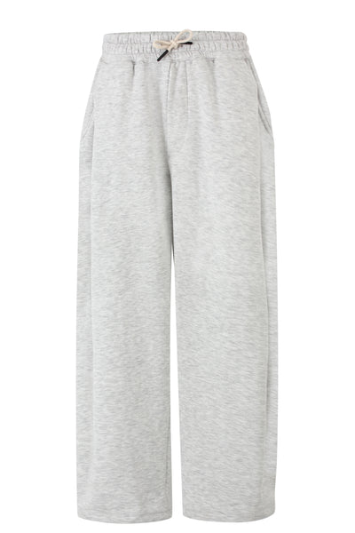 Grey Marl Pleated Sweatpants