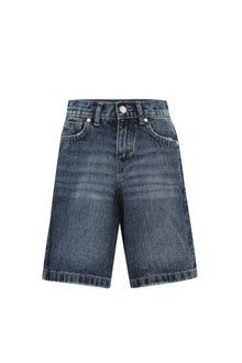 Blue Faded Denim Bermuda Shorts