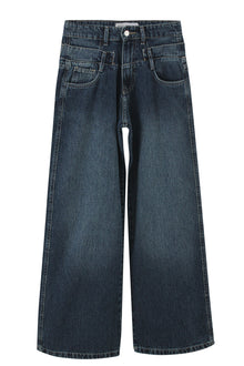 Dark Blue Double Everything Wide Leg Jeans