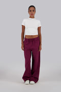 Burgundy Linen Pants