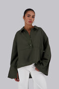 Olive Stitches Linen Shirt
