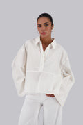 White Stitches Linen Shirt
