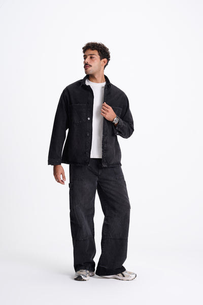 Redu Denim Shirt Jacket Dark Grey