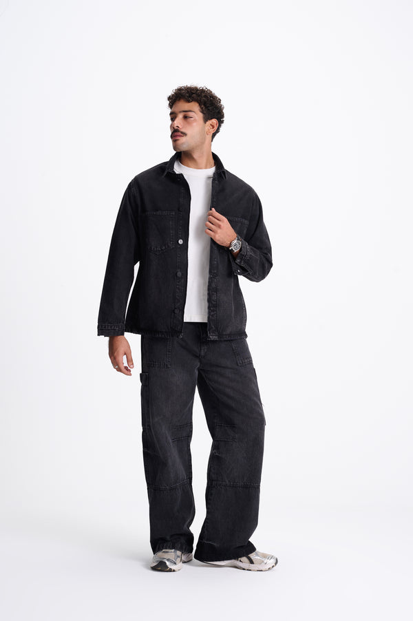 Redu Denim Shirt Jacket Dark Grey