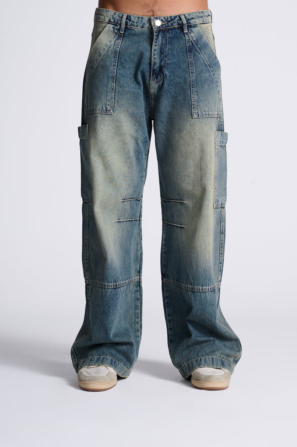 REDU Baggy Carpenter Jeans Light Blue Tint