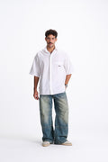 REDU Striped Torn Pocket Shirt Orange/Blue