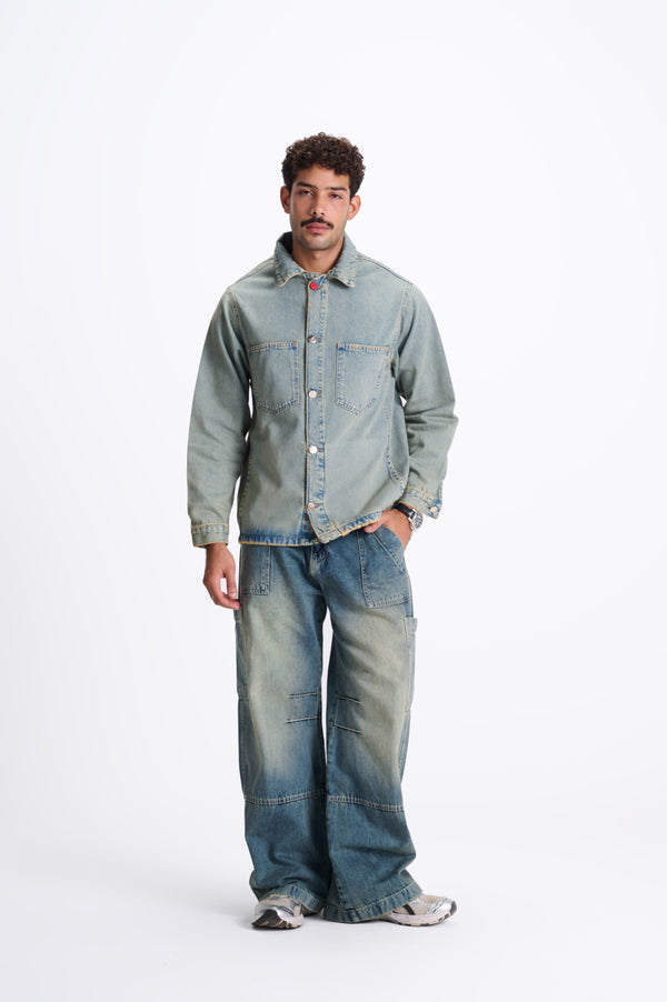 Redu Denim Shirt Jacket Light Blue Tint