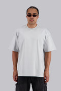 Silver Long Boxy Oversized T-Shirt