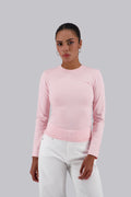 Pink Long Sleeves Basic Top