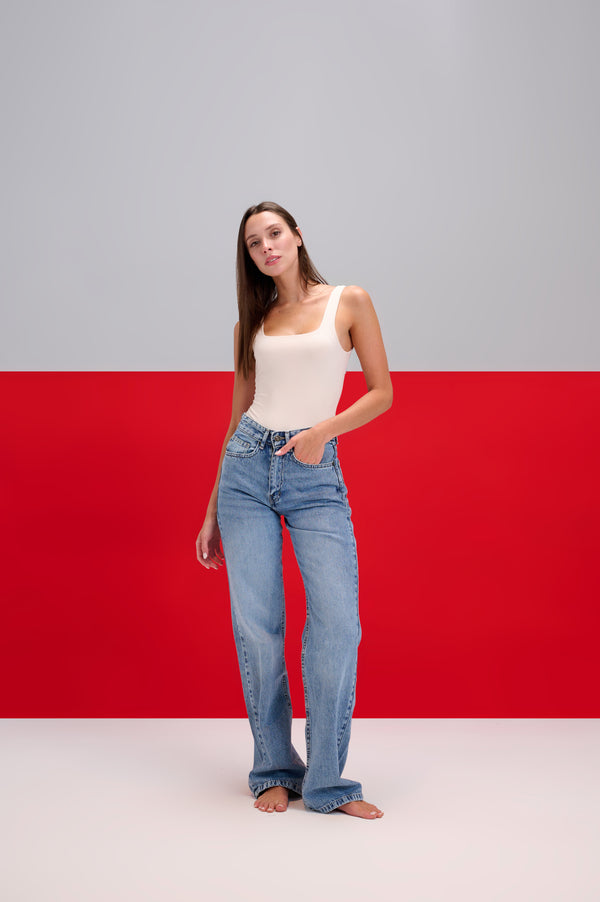 Light Blue Wide Leg Jeans