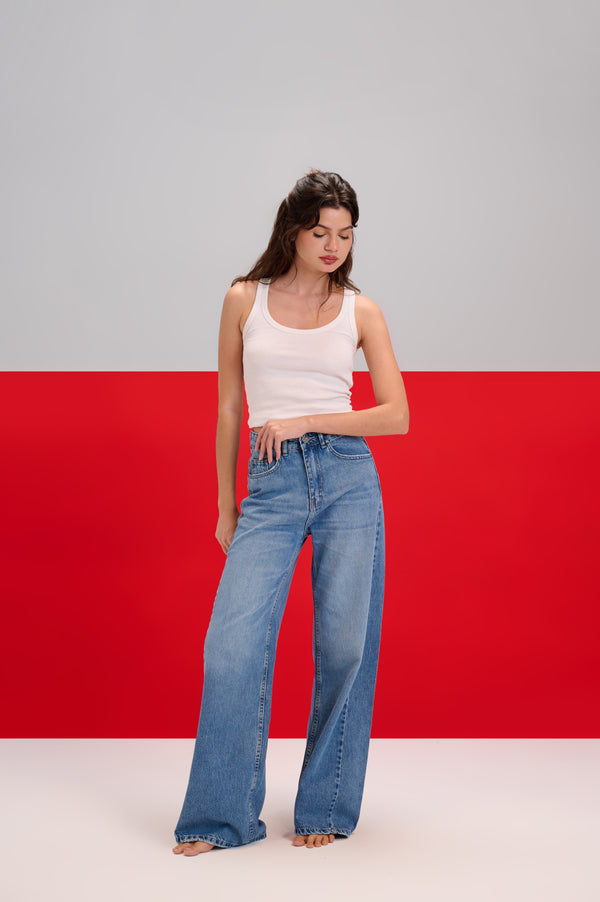 Light Blue Flared Leg Jeans