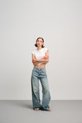 Light Blue Wash Flared Leg Jeans