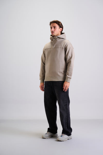Khaki Quarter Zip Hoodie